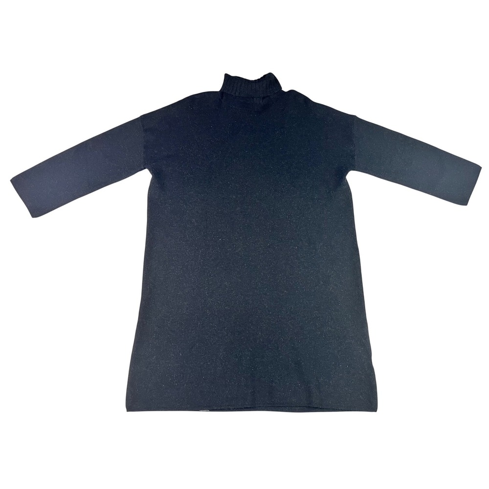 Pomander Place Tuckernuck Black Metallic Turtleneck Knit Sweater Dress XL New